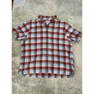 Duluth Trading Co. Shirt Men's 2XL Untucked Relaxed Fit Short Sleeve Shirt